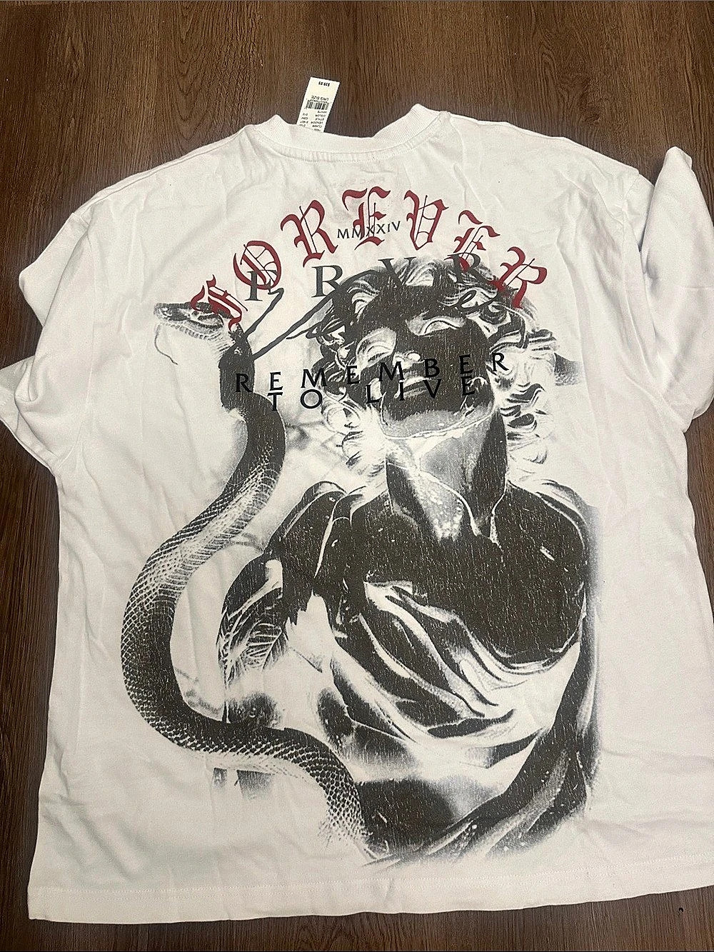 Pacsun Forever Vivere T-Shirt Graphic Short Sleeve Tee White Size Medium Like